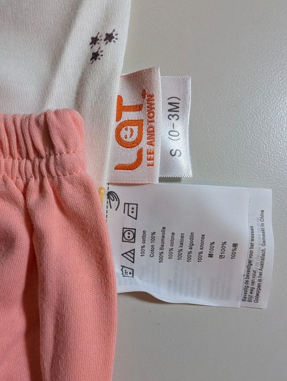 Lee & Town Princess Castle Baby Girls Peach Two-Piece Set with Hat NWT 0-3 Month